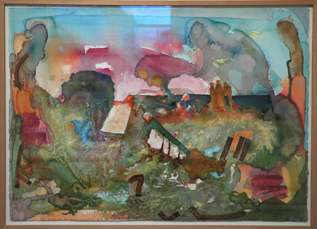 Johan Mauritzson, ”De tre vise” på stranden, akvarell